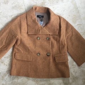 Talbots 4P 100% wool rust jacket peacoat